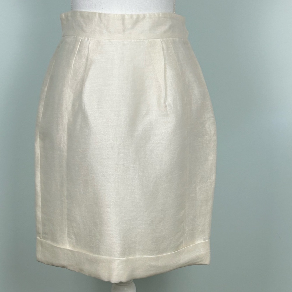 Tracy Reese Linen-Blend Skirt in Eggshell